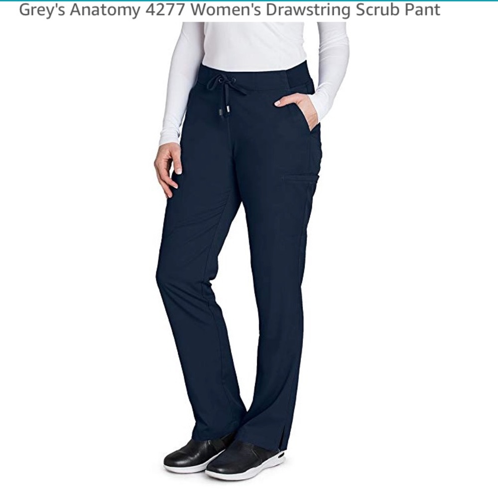 Grey’s Anatomy steel gray 6 pocket scrub pants.